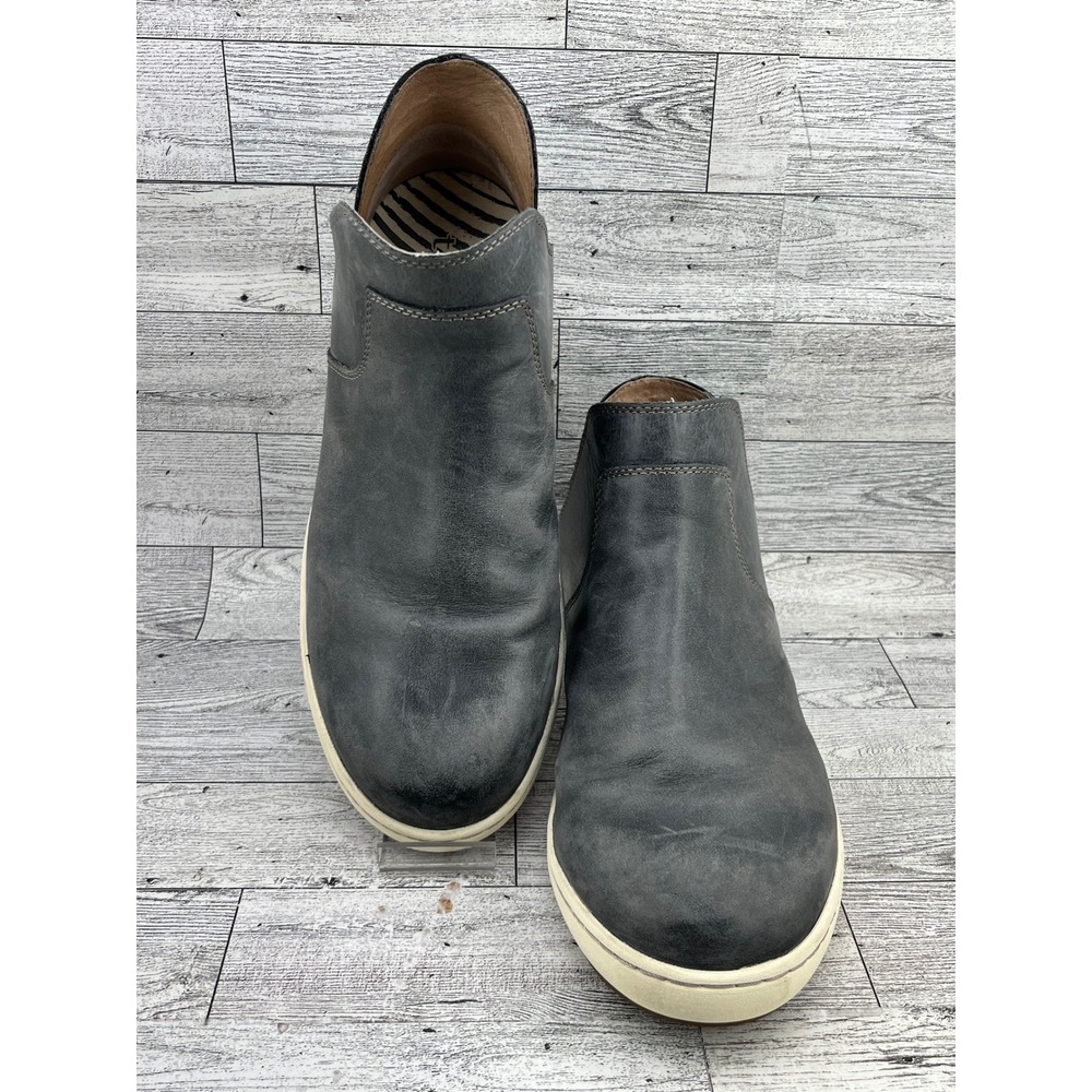 Taos Unity Women Size 9.5 Charcoal Gray‎ Leather Ankle Boots Slip On Booties